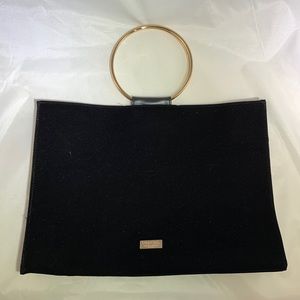 Black Purse with Gold Circle Handle